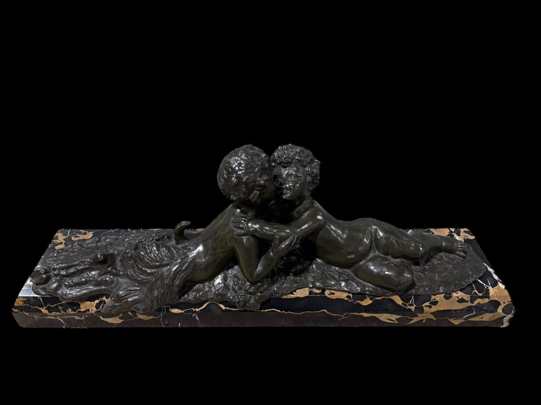 Emmanuel Fremiet Bronze on Marble - Pan & Child - 3