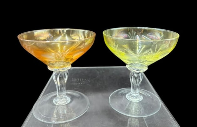 Estate Lot of 14 Cut to Clear Hand Blown Crystal Champagne/Sherbets & Cordials - 7