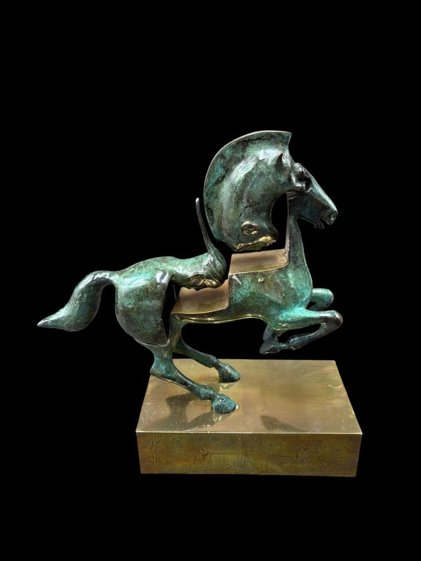 Francisco Baron (Madrid Spain) "Caballo Navateo" Bronze & Marble Posable Sculpture Signed & No 22/10 (1 of 13)