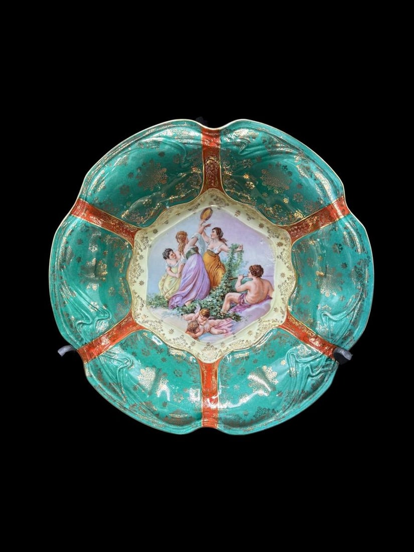 St. Kilian Germany Hand Painted Bowl with Women and Cherubs (1 of 13)