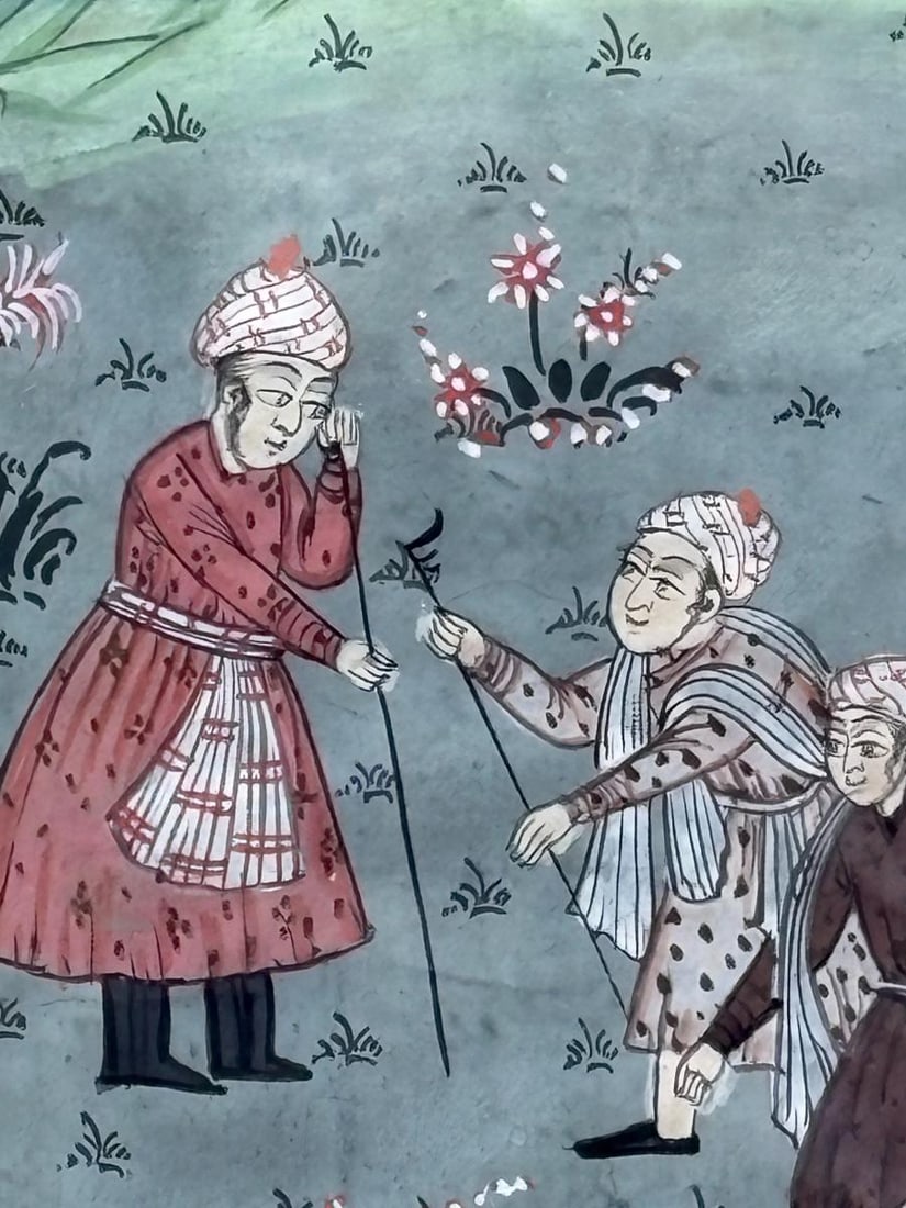 Estate Lot of 4 Vintage Framed Indo Persian Mughal Style Watercolor Paintings - 16