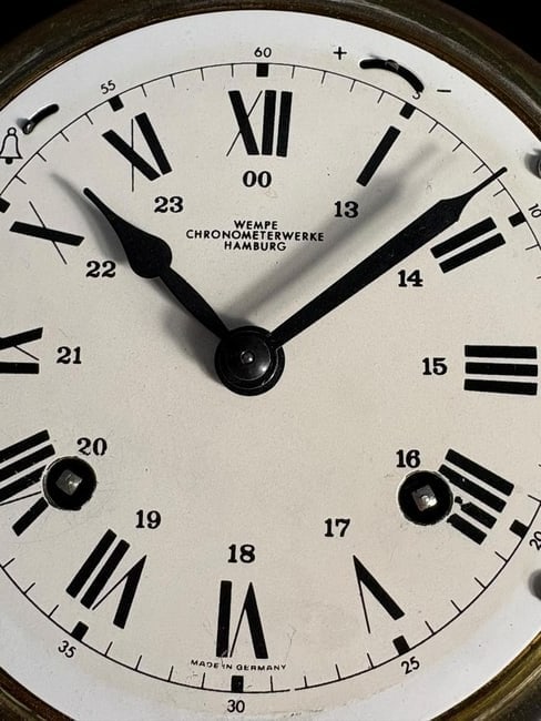 Wempe Chronometerwerke Hamburg Germany 24" Ships Wheel Clock - 4