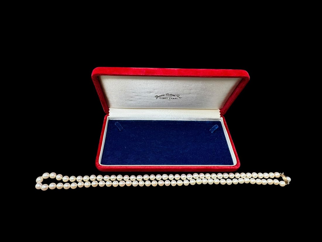 27" Cultured Tokyo Pearl Ginza Strand Necklace with 14k Gold & Pearl Clasp w/Box - 4
