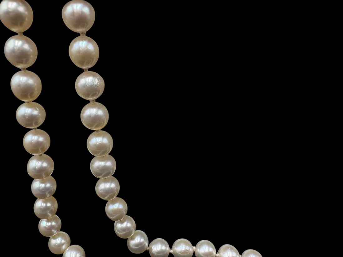 27" Cultured Tokyo Pearl Ginza Strand Necklace with 14k Gold & Pearl Clasp w/Box - 5