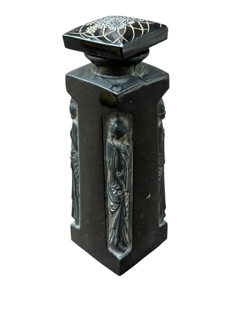 Rene Lalique "Ambre d'Orsay" Black Glass Perfume Bottle - 2