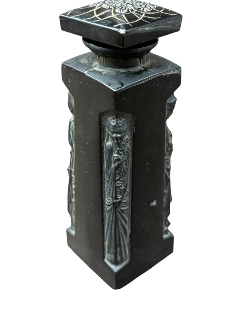Rene Lalique "Ambre d'Orsay" Black Glass Perfume Bottle - 4