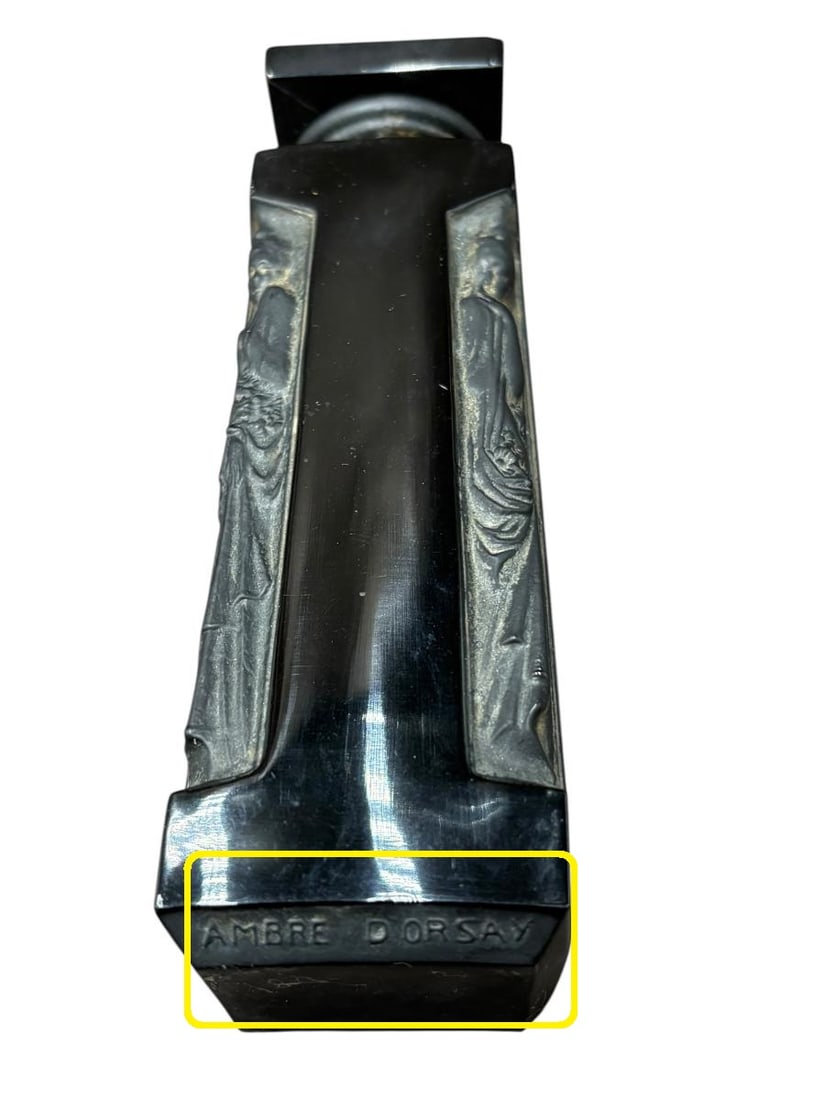 Rene Lalique "Ambre d'Orsay" Black Glass Perfume Bottle - 6