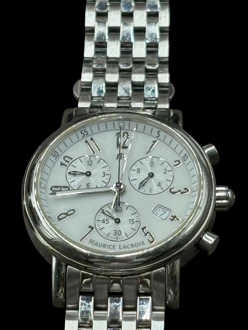 Maurice LaCroix Men's Stainless Steel Classiques Chronograph Watch with Paperwork & Box - 4