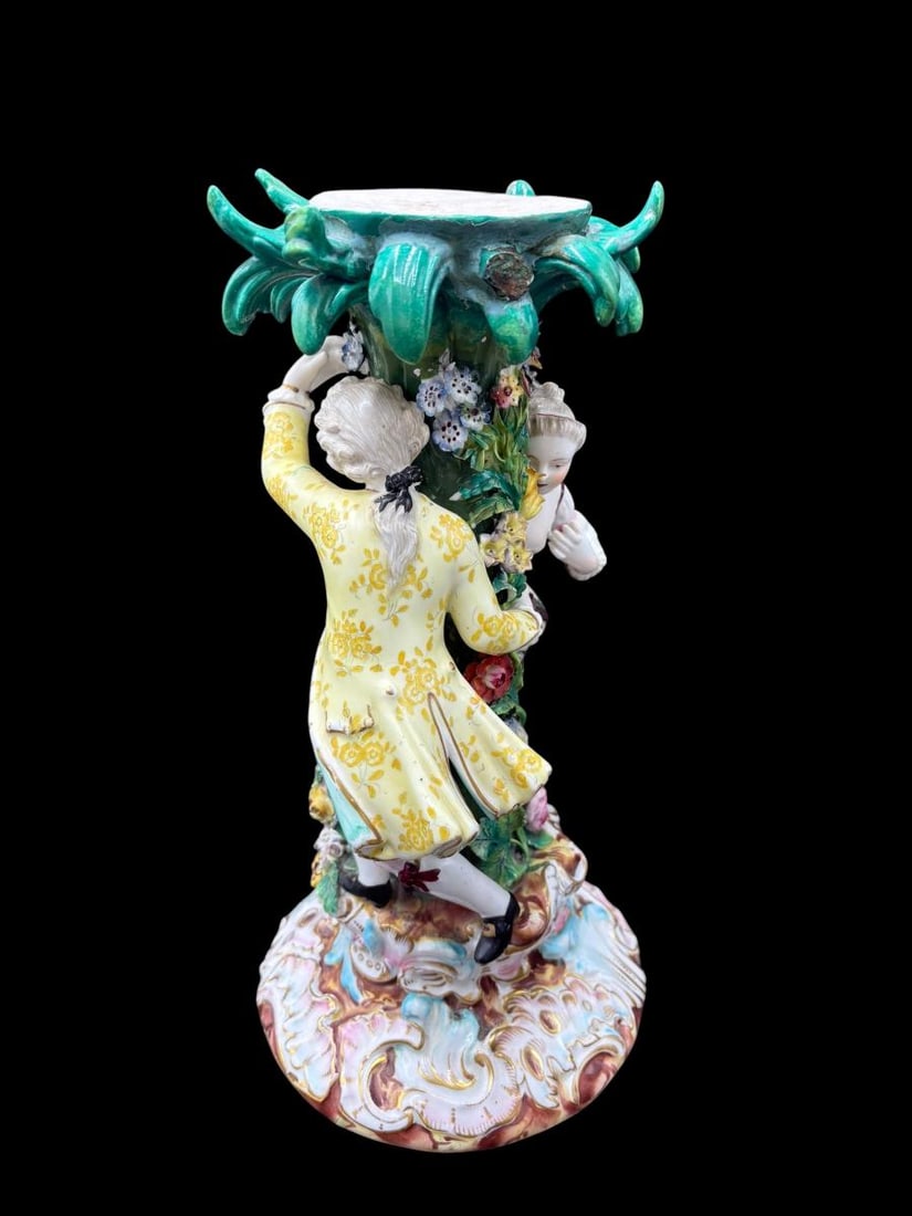 Antique Meissen Porcelain Flower-Encrusted Figural Centerpiece Base (only) - 2