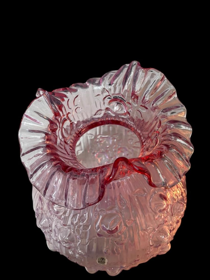 Vintage Fenton Lavender Cabbage Rose Double Glass Globe Gone with Wind Table Lamp - 7