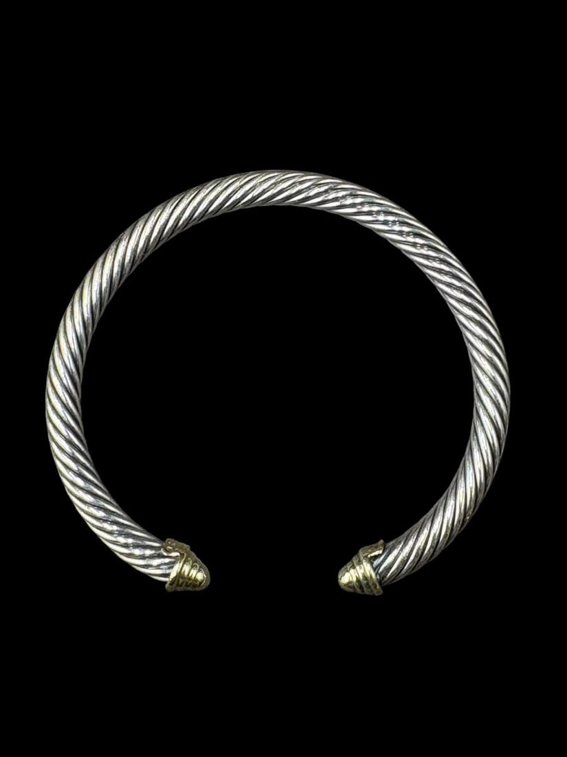 Estate Lot of David Yurman Sterling and 14K/18K Gold Bracelets, Earrings, Ring & Pendant 8 pcs - 6
