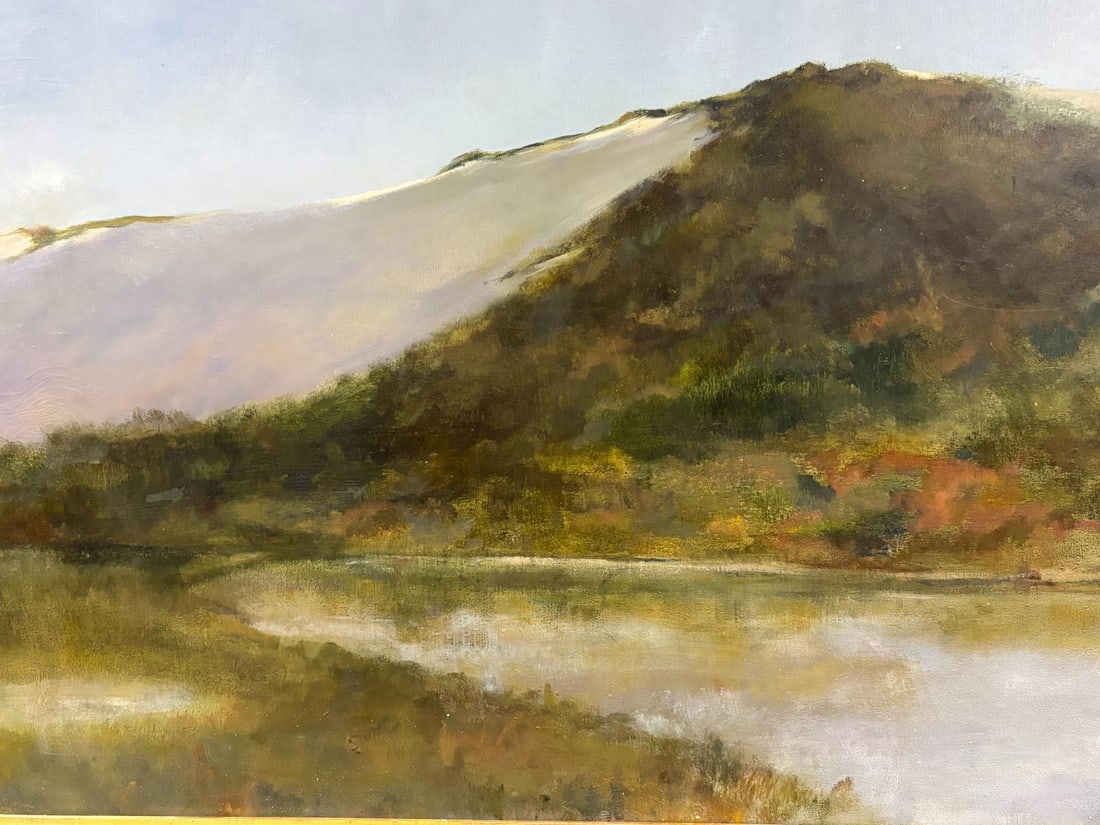 Original Oil Painting 3'x5' by Anne Packard Mountainous Countryside with Artist Coffee Table Book - 3