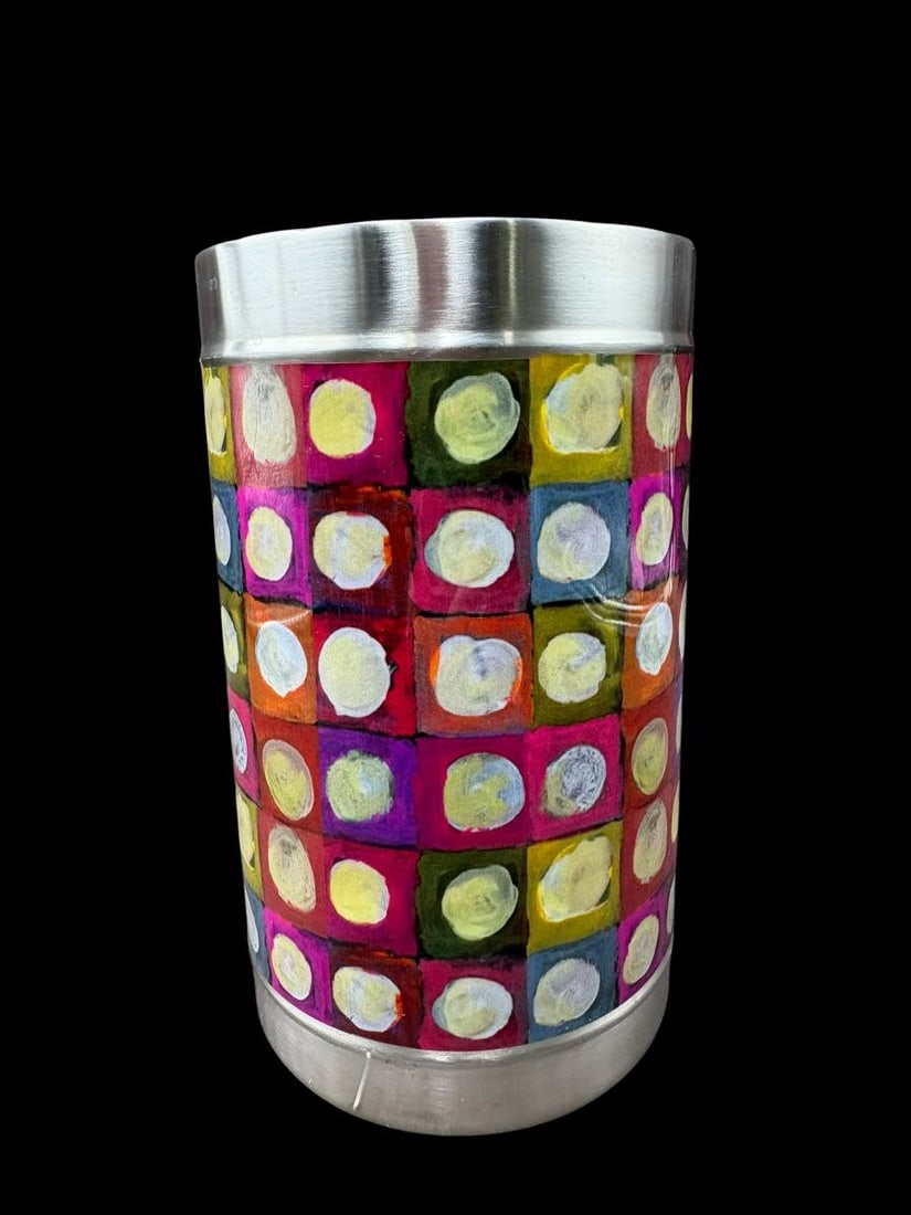MacKenzie Childs 4 pc 3260 (retired pattern) Bar Set- Multi Color Polka Dots w/Boxes - 7