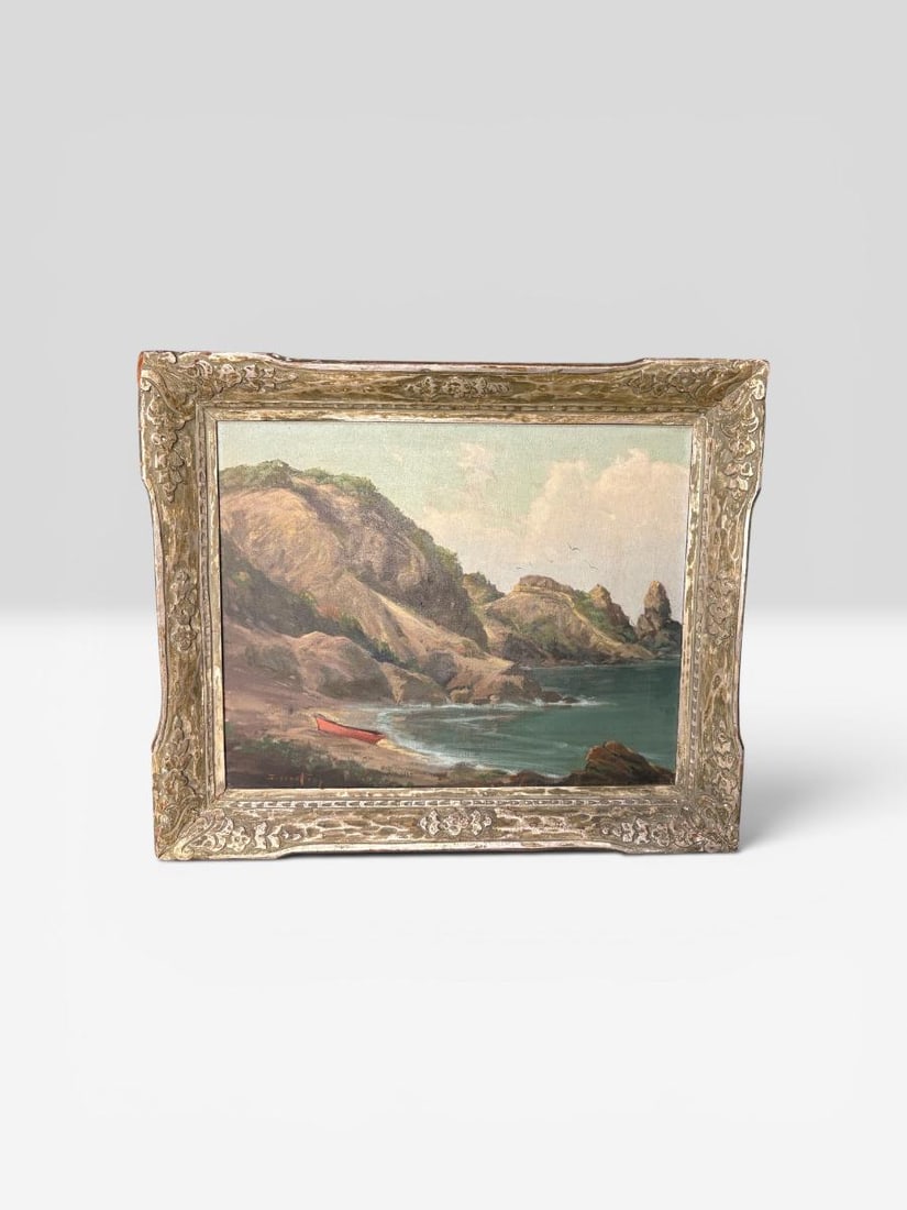 California Coastline Oil on Canvas by Signed by Artist Joseph Frey (1 of 17)