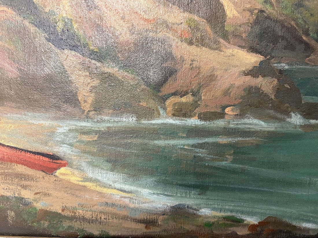 California Coastline Oil on Canvas Signed by Artist Joseph Frey - 4