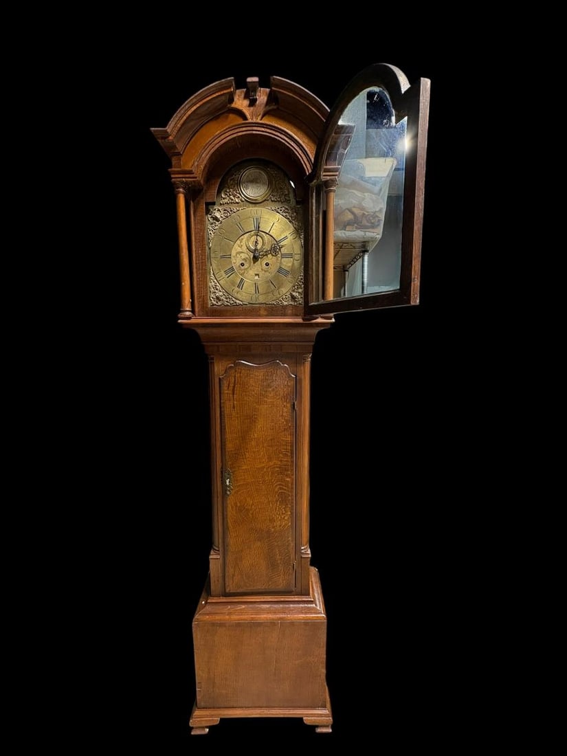 Antique Ralph Barret Tall Case Clock - Calendar Dial - Signed "Winstanley of Wigan" Circa 1780 - 2