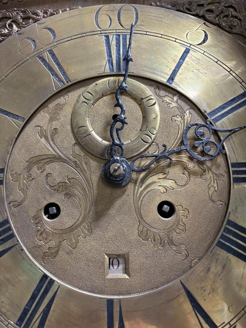 Antique Ralph Barret Tall Case Clock - Calendar Dial - Signed "Winstanley of Wigan" Circa 1780 - 5