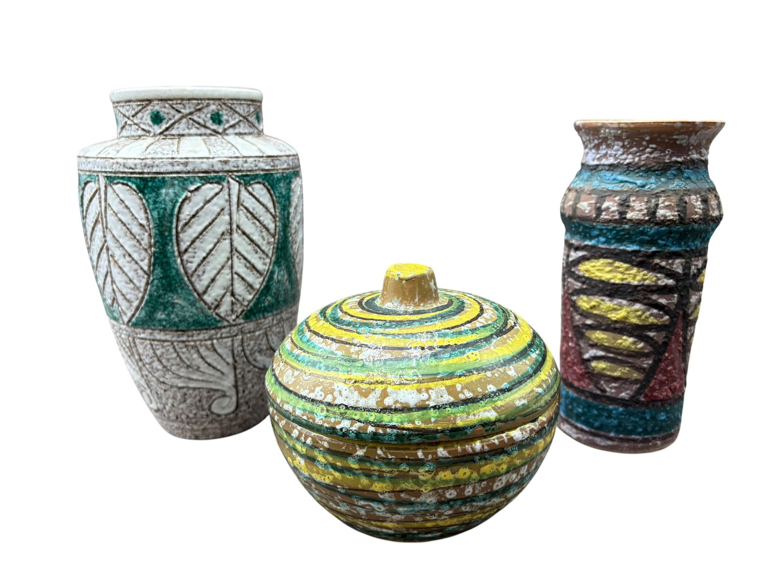 Estate Lot of 3 Italian MID CENTURY MODERN Pottery Vases (1 of 16)