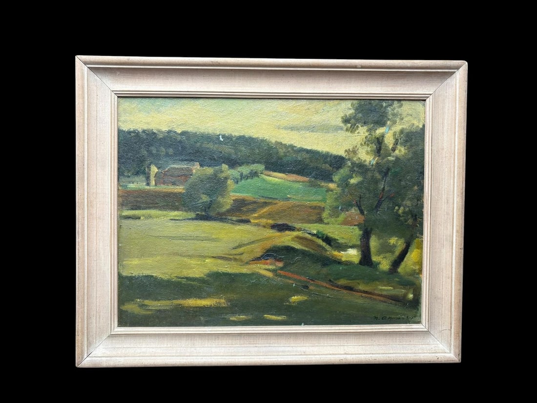 1934 Signed Landscape Oil Painting on Board (1 of 15)