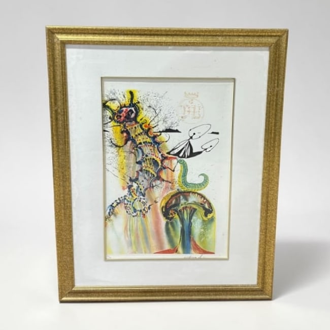 Alice in Wonderland "The Caterpillar" Color Lithograph from Watercolors by Salvador Dali Limited Ed (1 of 16)