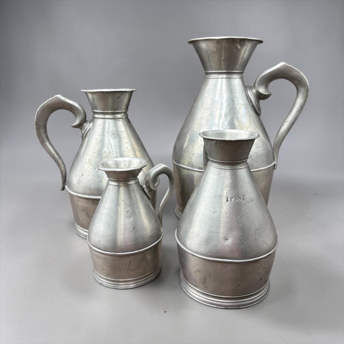 Estate Lot of 4 Early Austen & Son Cork Pewter Haystack Jugs Ireland (1 of 19)