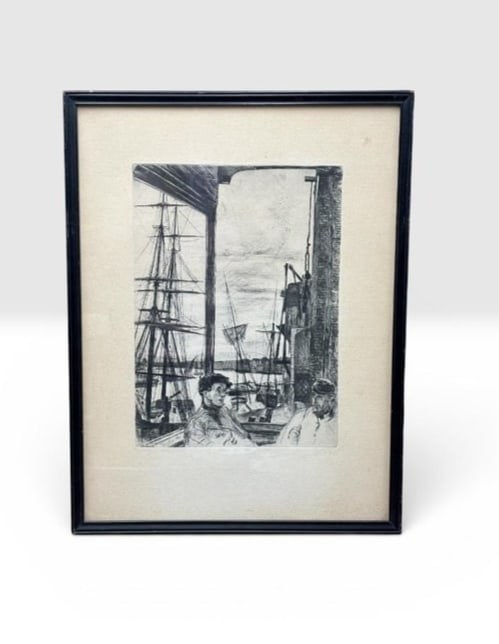 James McNeill Whistler American 1860 "Rotherhithe (Wapping)" Etching (1 of 8)