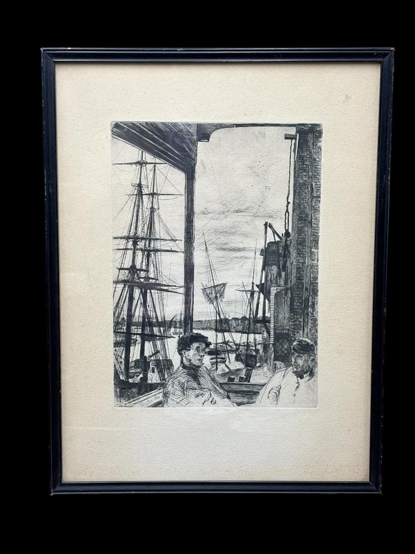 James McNeill Whistler American 1860 "Rotherhithe (Wapping)" Etching - 2