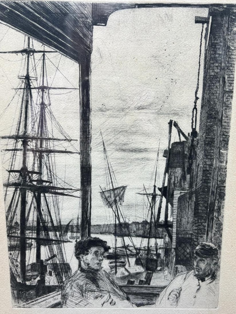 James McNeill Whistler American 1860 "Rotherhithe (Wapping)" Etching - 5