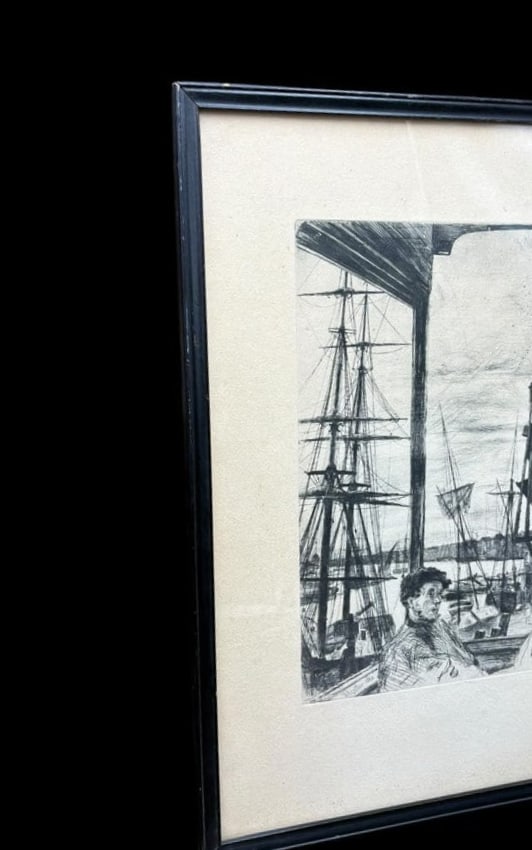 James McNeill Whistler American 1860 "Rotherhithe (Wapping)" Etching - 7