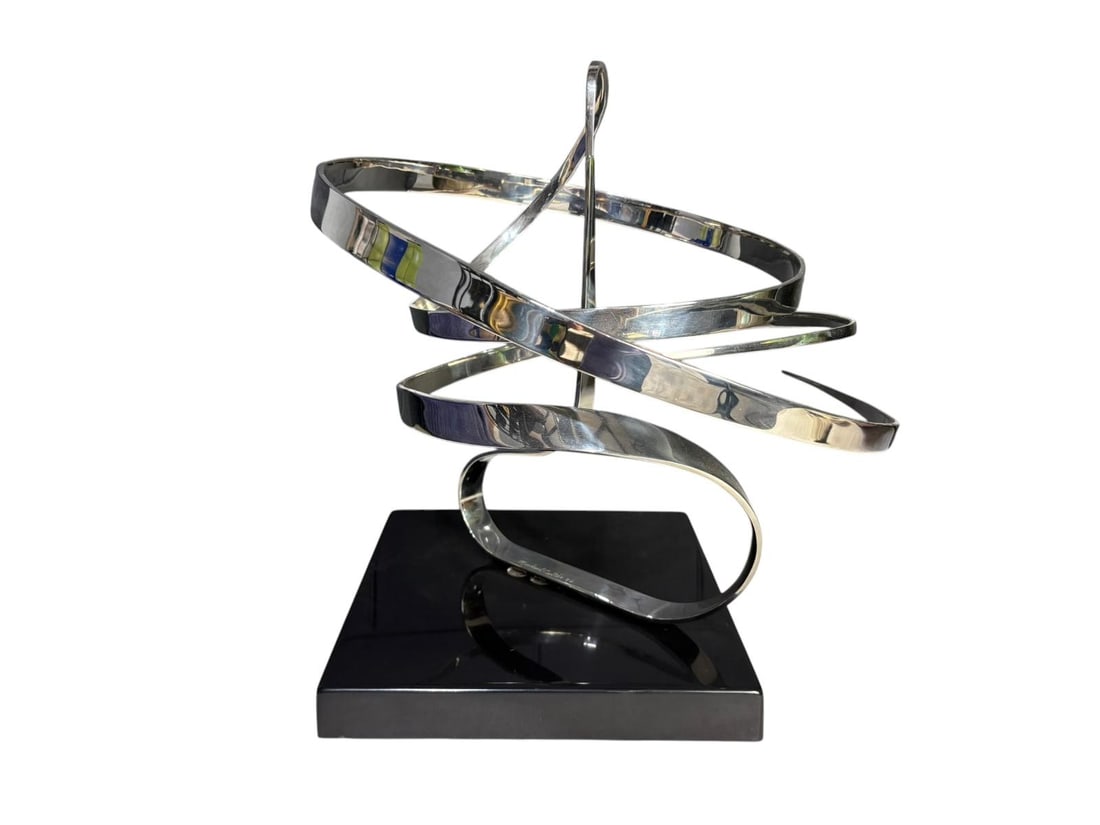 Michael Cutler 1986 Kinetic Chrome Modern Sculpture, hand signed (1 of 12)