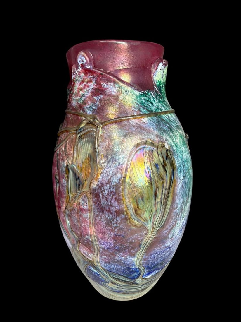 Jean Claude Novaro 1990 Signed 20.5" Tall, Large Art Glass Vase (1 of 13)