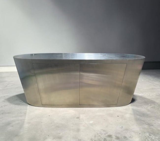 Gabriella Crespi Italian (1922-2017) Brushed Stainless Steel Buffet - Credenza (1 of 12)