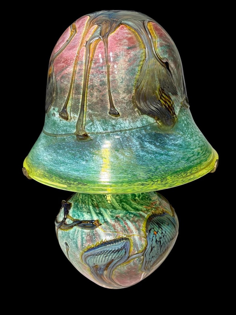 Jean-Claude Novaro (1943-2014) 1991 Mushroom Shaped 34" Tall Art Glass Lamp (1 of 18)