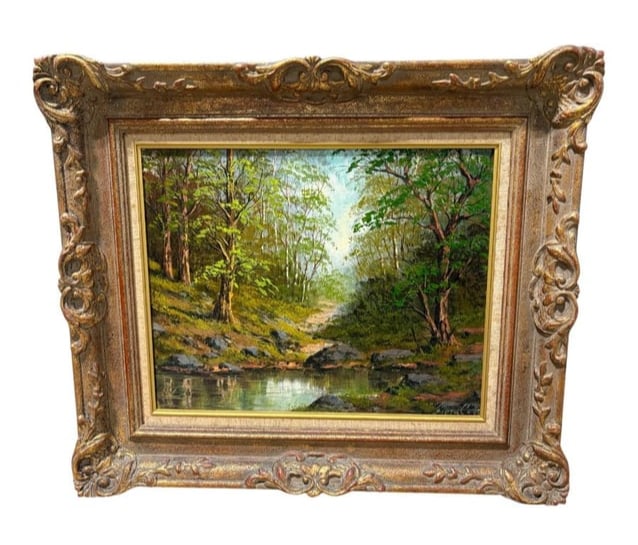 Fiora Cozzi NY, 1922-1992 Landscape Painting Woods Scene (1 of 14)