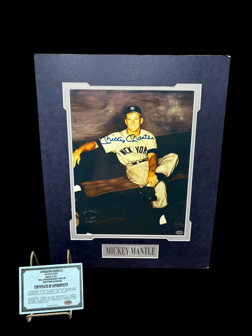 Autographed Photo of Baseball Player Mickey Mantle with COA (1 of 8)