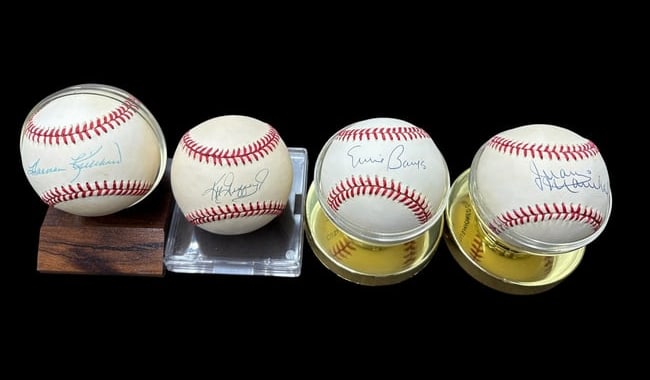 Estate Lot of 4 Autographed Baseballs Ernie Banks, Juan Marichal, K Griffey Jr & H Killebrew (1 of 5)