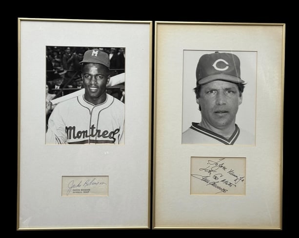 2 Framed Autographed Baseball Player Photos - Jackie Robinson & Tom Seaver: Estate Lot of 2 Framed Autograph Baseball Players Jackie Robinson & Tom Seaver. These are from a local estate and we believe the signatures to be authentic. 1). Jack Roosevelt Robinson (01/31/1919- 10