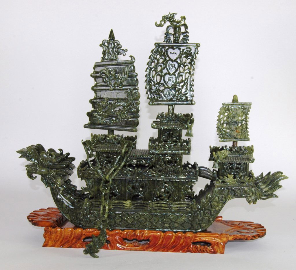 Chinese Jade Dragon Boat