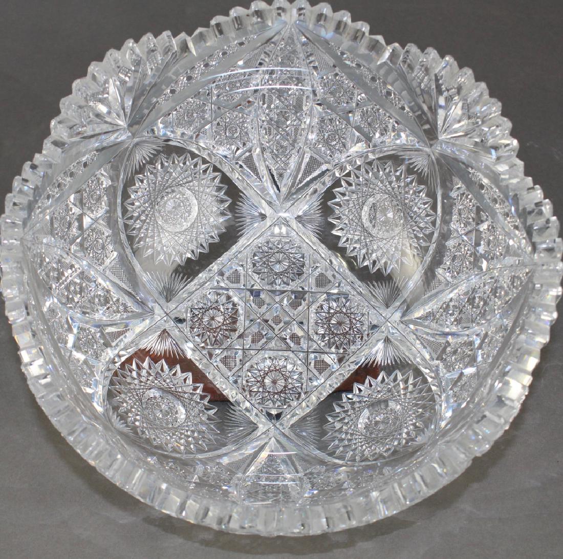 M. J. Averbeck Brilliant Period Cut Glass Bowl: M. J. Averbeck (attributed) Brilliant Period cut glass bowl, "Occident" pattern, extraordinary cut and clarity, mint condition. 9".