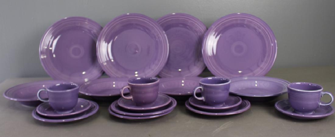 Fiesta Limited Edition "Lilac" 20 Piece: Fiesta Ware, limited edition 1994-1995 "Lilac" color dinnerware, service for four: 4 dinner plates, 4 rim soups, 4 cups and saucers, 4 salad plates, all on good condition.