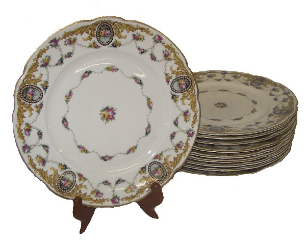 10 Bavarian dinner plates marked "Black Knight": 10 Bavarian dinner plates marked "Black Knight"
