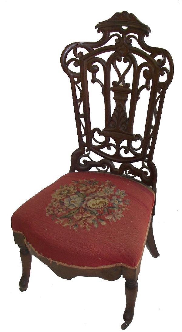 Laminiated rosewood Belter sidechair: Laminiated rosewood Belter sidechair 29"h