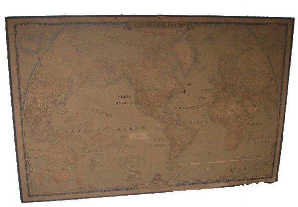 Large 1950's world map-AS IS: Large 1950's world map-AS IS