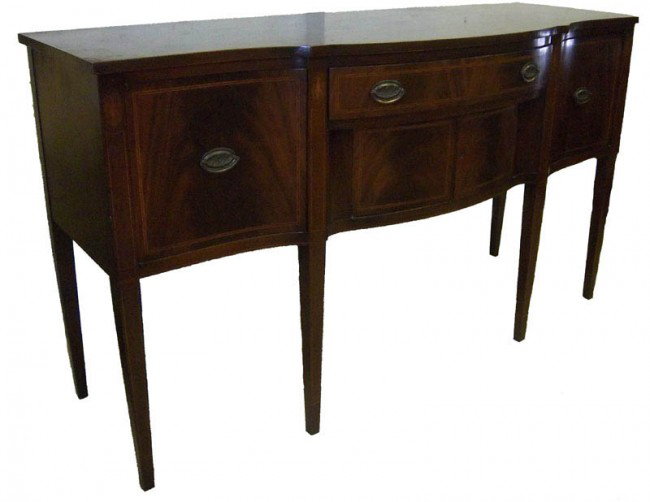 Ca. 1900 Hepplewhite banded inlaid sideboard: Ca. 1900 banded inlaid mahogany Hepplewhite sideboard39"hx68"wx20"d Auction Estimate $950-1,800