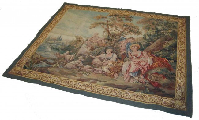 Early 20th C.French hand made scenic tapestry: Early 20th C.French hand made aubusson scenic tapestry36 1/2"hx69 1/2"w Auction Estimate $400-800