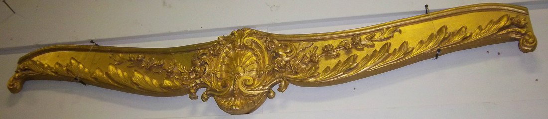 Set of 3 water gilded window valences: Set of 3 water gilded window valences with shell carvings and roses Auction Estimate 400-800