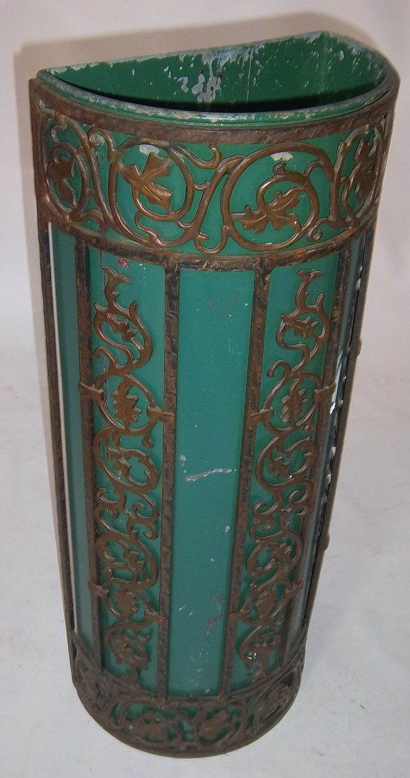 Rare Oscar Bach bronze and iron umbrella stand: Rare Oscar Bach bronze and iron umbrella stand 28"h Auction Estimate 200-400