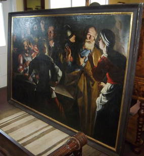 Monumental possibly 17th C. Old Master painting: Monumental possibly 17th C. Old Master painting 66 x 92 Auction Estimate 3250-6500