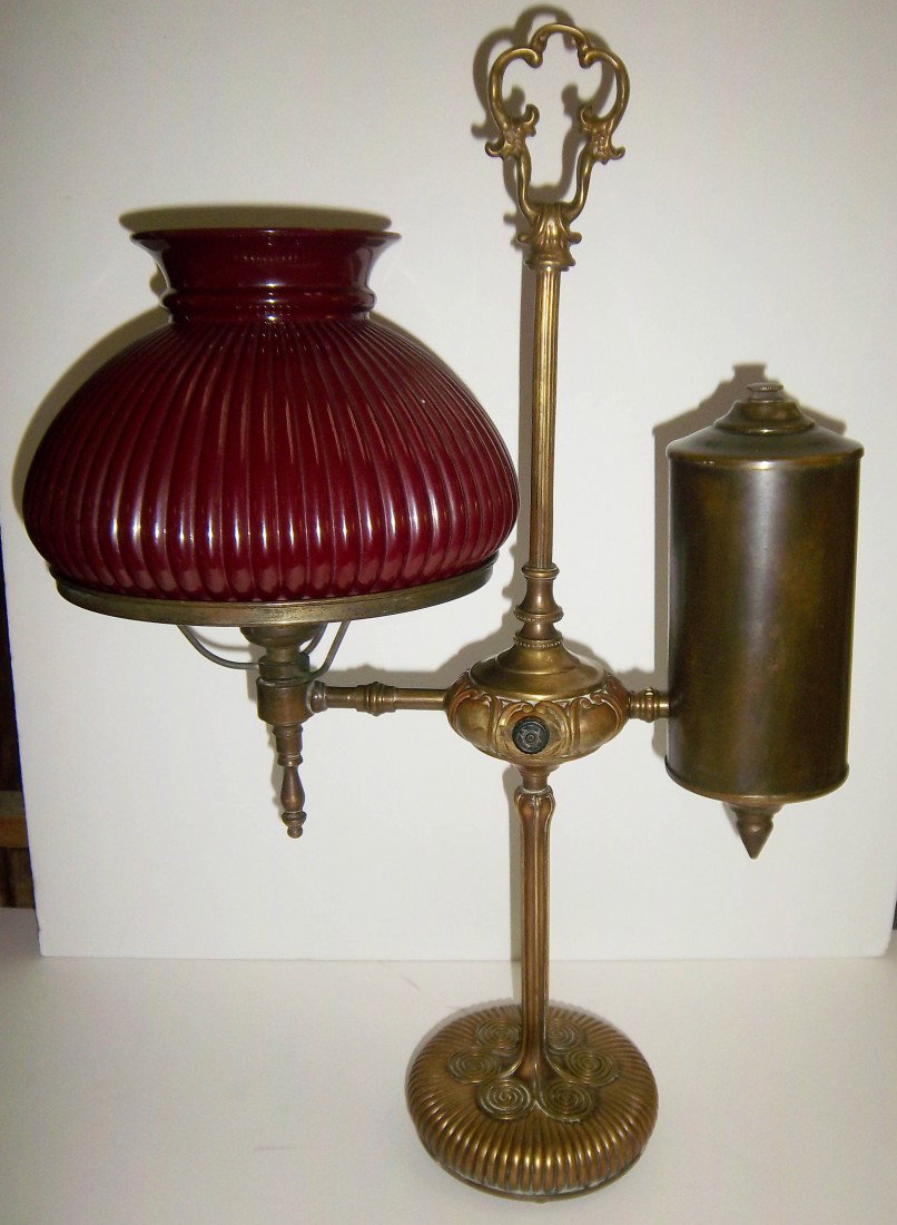 19th C. sgd. Tiffany Studios student lamp: Rare 19th C. sgd. Tiffany Studios student lamp 20"h Auction Estimate $1000-2000