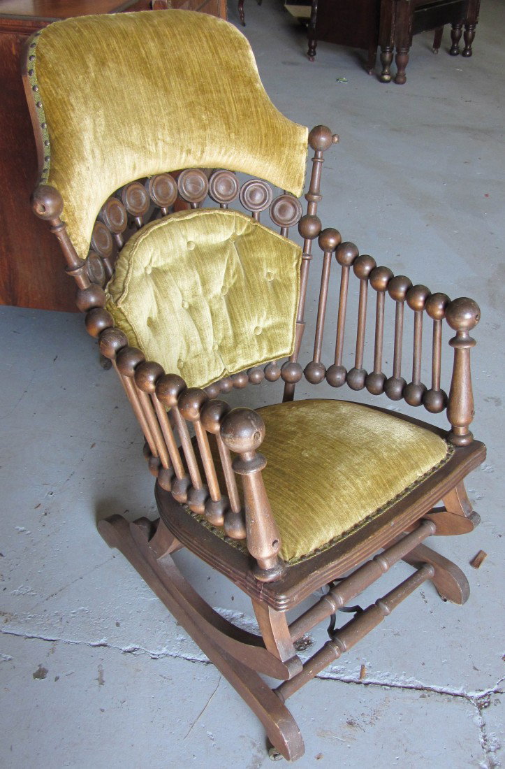 C1890 Am. Hungzinger Lollipop platform rocker: Rare C1890 American Hungzinger Lollipop platform rocker 40 x 22 Auction Estimate 300-600